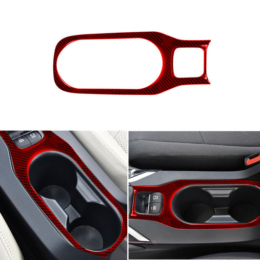 Red Carbon Fiber Water Cup holder Frame Cover Trim for Toyota for Corolla 2014-2018