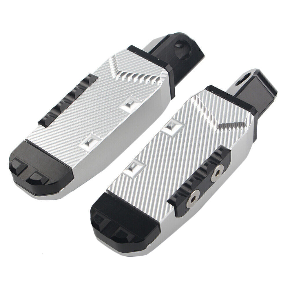 Rear Footrests Foot Pegs Pedal Pads Fit for Suzuki GSXR600/750 /1300 Hayabusa Silver