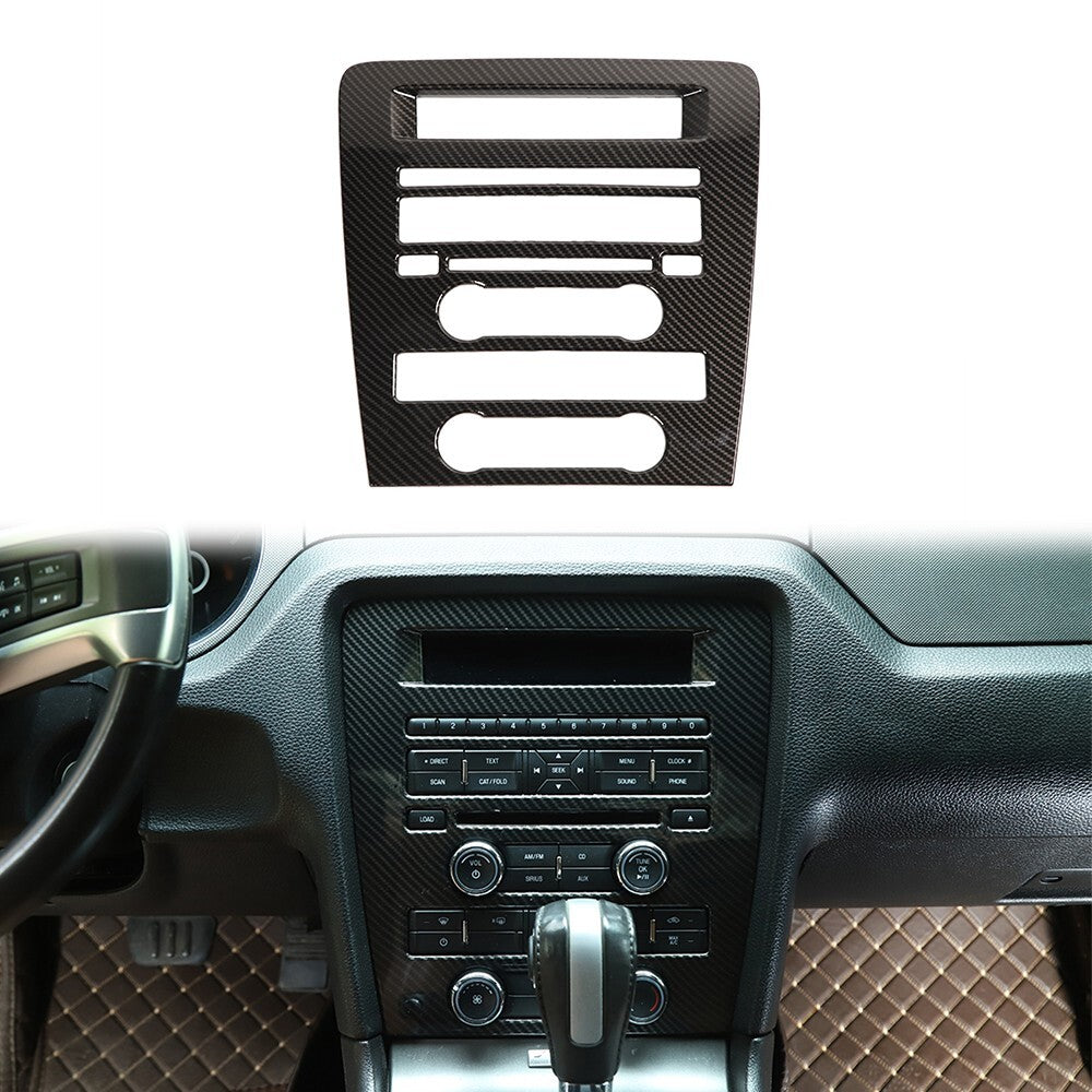 Central Control CD Panel Cover Trim Carbon Fiber for Ford for Mustang 2009-2013