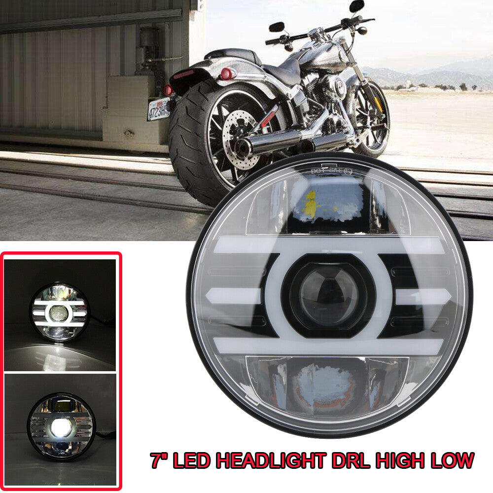 7-inch LED headlight DRL height adjustment for motorcycles suitable for Harley-Davidson , for Honda , and for Yamaha .