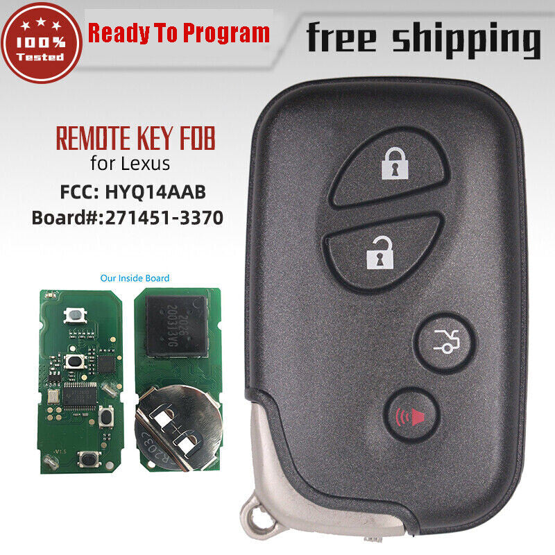 New key for LEXUS KEYLESS for smart key remote control, key insert HYQ14AAB 271451-3370, unlocked version.