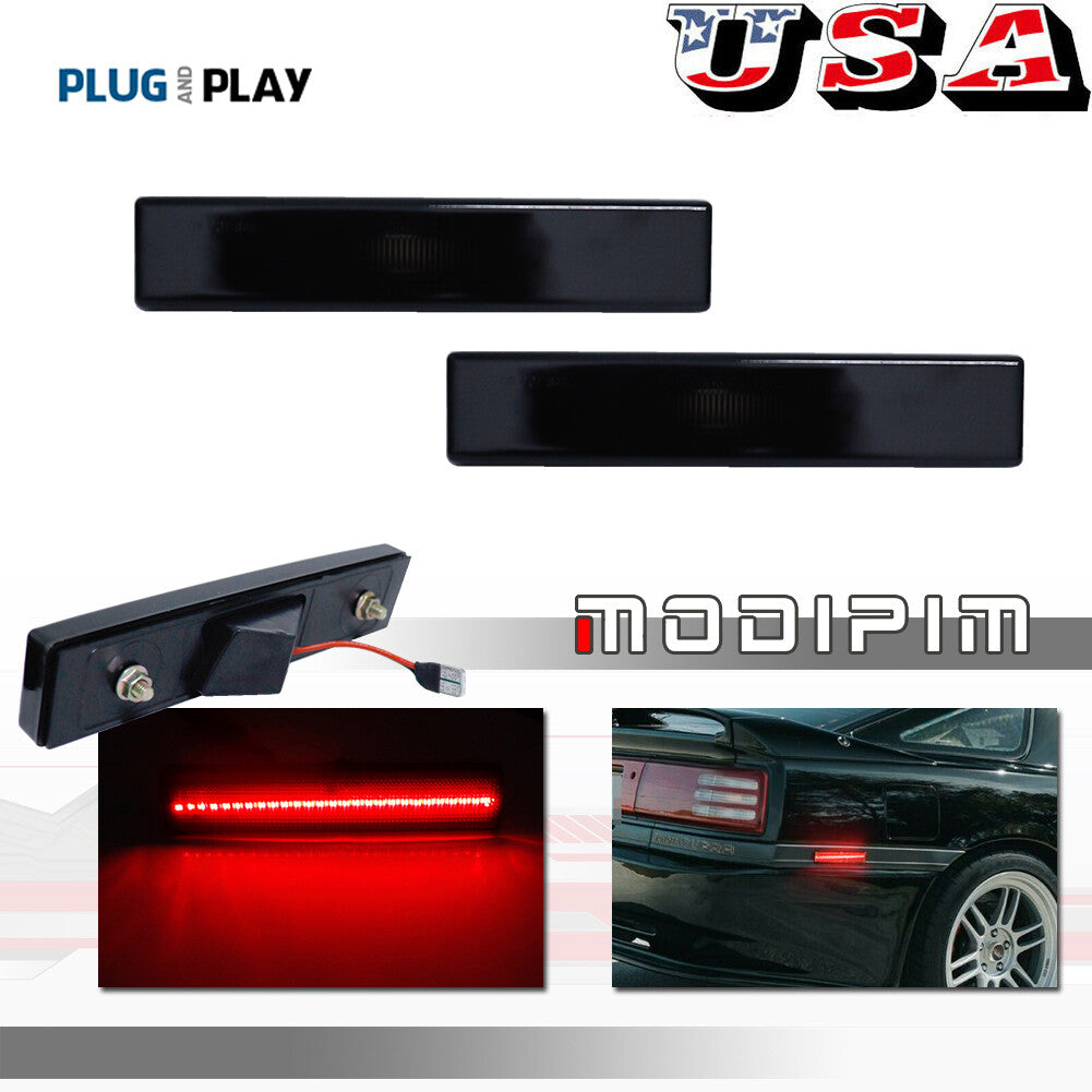 Suitable for Toyota Supra MK3 A70 86-92 models with smoked red LED rear side marker indicator lights.