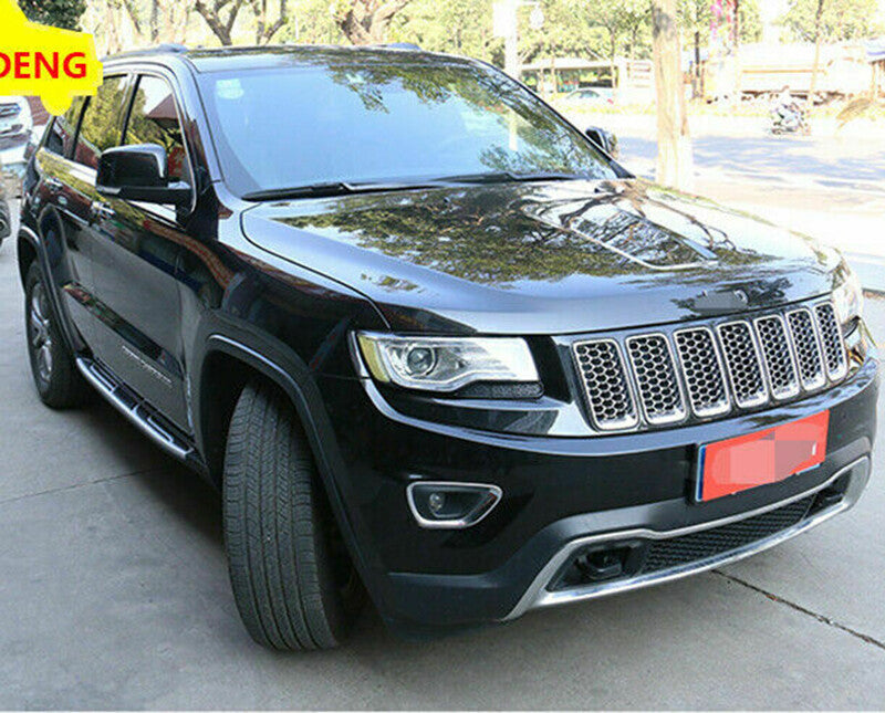 for Jeep Grand Cherokee 14-16 Chrome Front bumper Center Mesh Grille Cover Trim