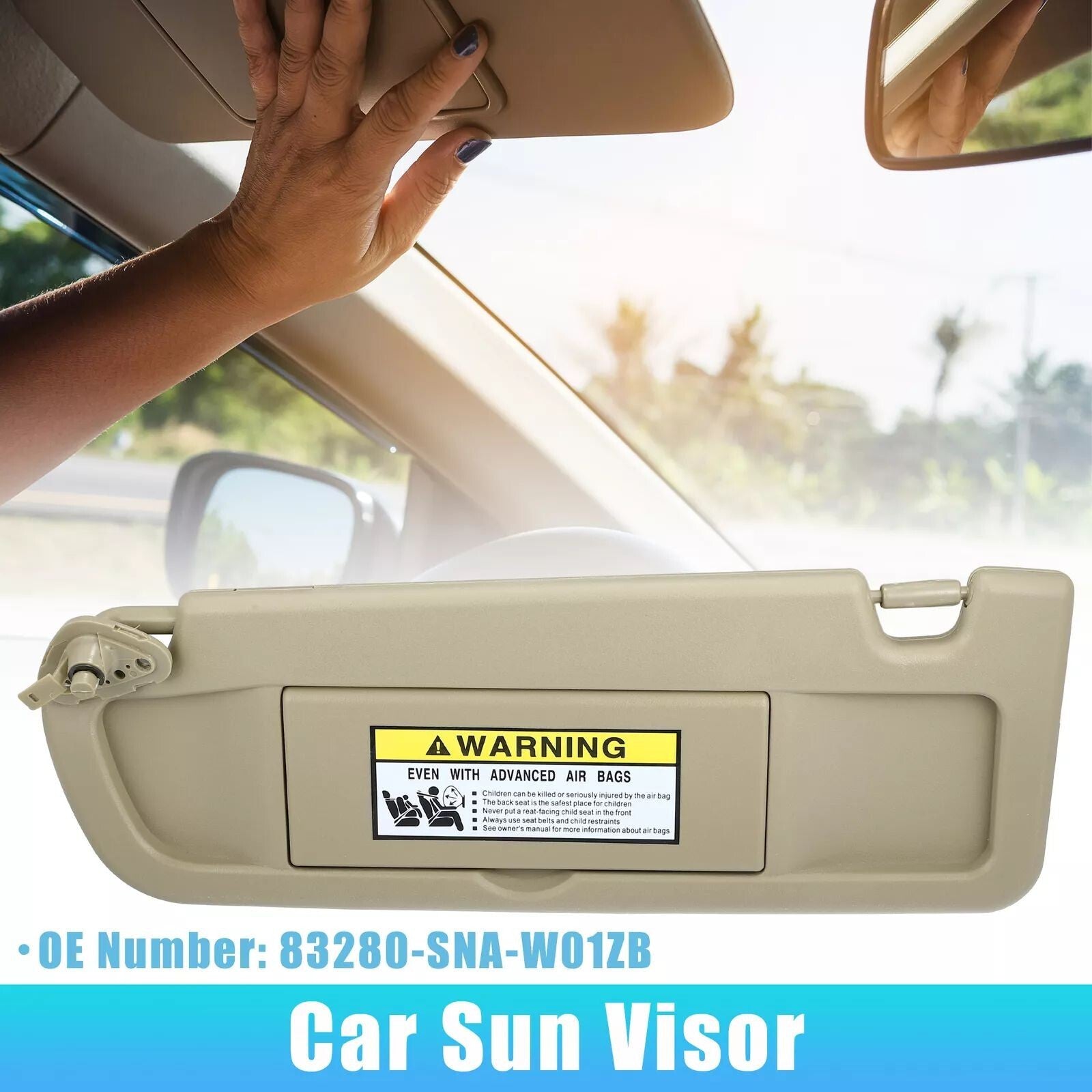 Front Left Side Car Sun Visor for Honda for Civic 2006-2011 83280-SNA-W01ZB Beige
