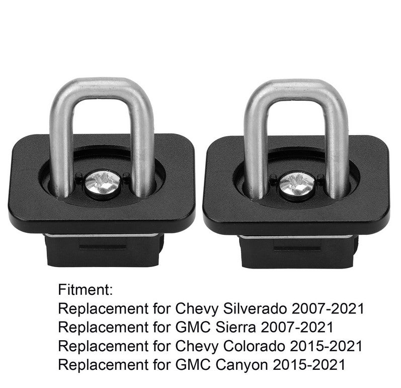 1Pair Inner-Bed Retractable Truck Bed Tie-Down 35° Anchor Aluminum for Chevy / for GMC