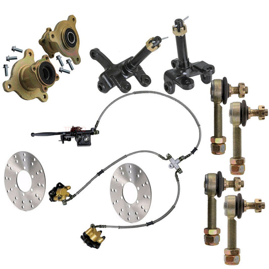 3-bolt front wheel hub steering joint + brake caliper rotor tie rod all-terrain vehicle go-kart