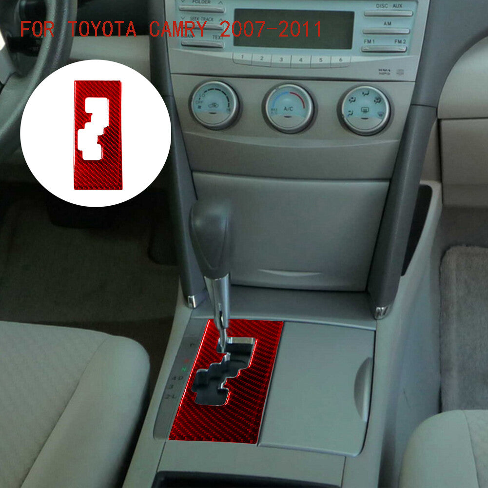 Red Carbon Fiber Automatic Transmission Cover Type A for Toyota for Camry 2007-2011
