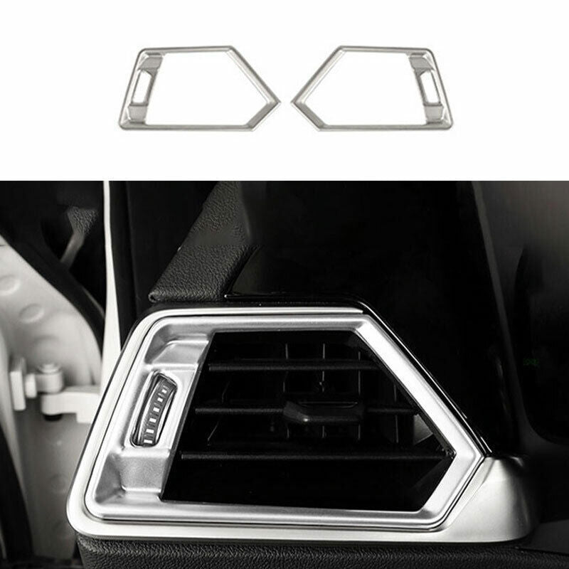 for BMW 3-Series G20 2019-23 Matte Silver Inner Console Side Outlet Vent Trim 2P