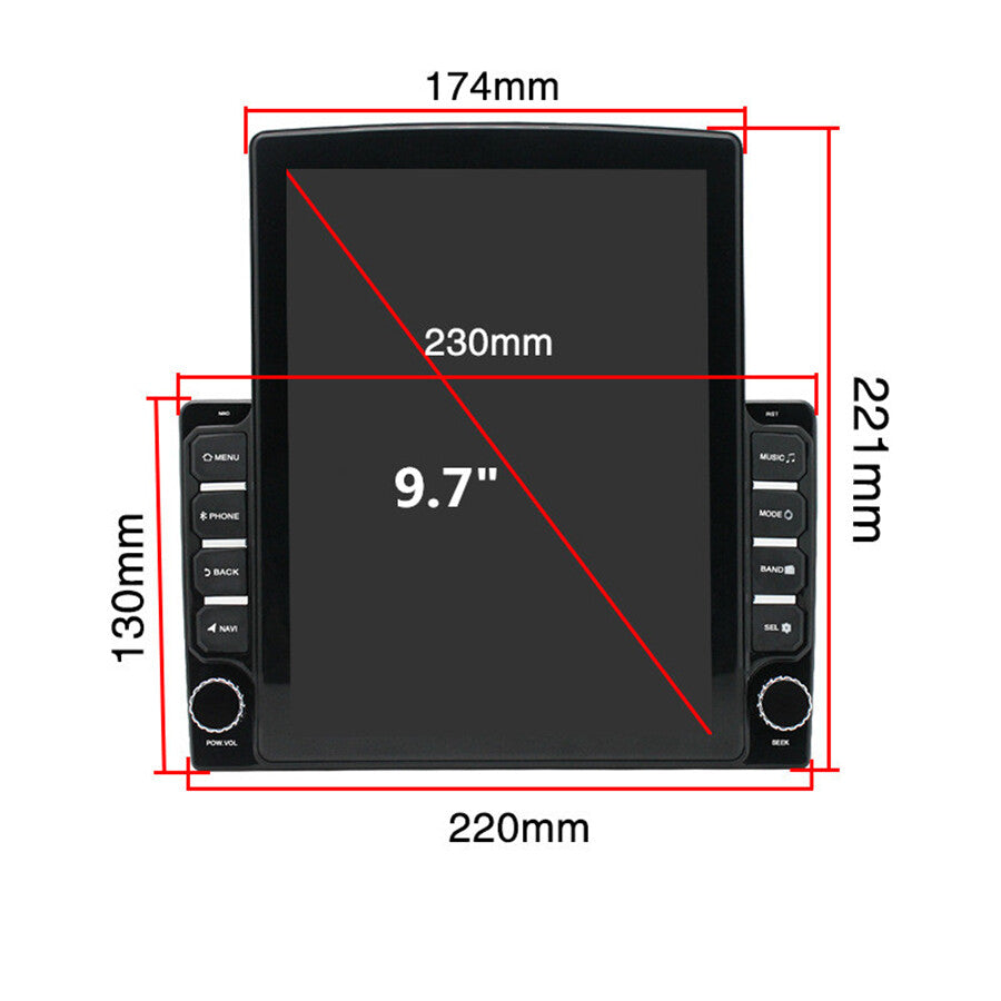 Car WiFi Multimedia Radio 9.7IN Android 9.1 GPS Navi Stereo Player Navigation
