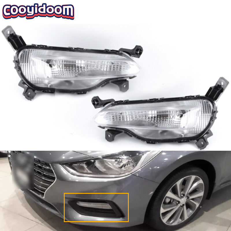 Front bumper fog light driver lights for Hyundai Accent 2017 - 2020 LHRH