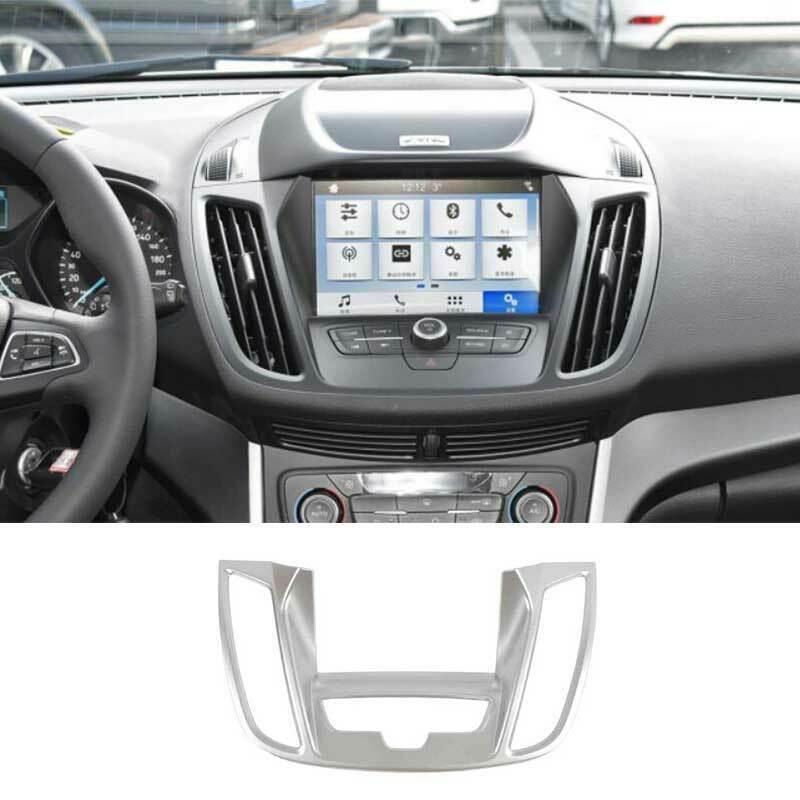 Silver Middle Console Navigation Panel Trim 1PCS for Ford Escape Kuga 2017-2019