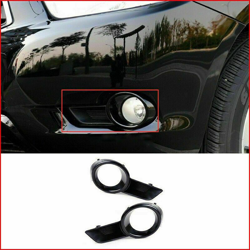 2Piano Black Front Bumper Fog Light Frame Cover for Toyota Highlander 2008-2010