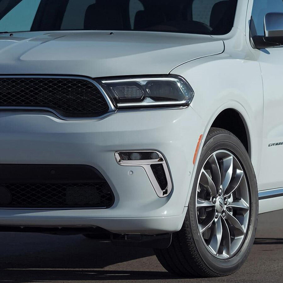 Suitable for 2021-2024 for Dodge Durango ABS Chrome Front Fog Light Frame Cover Trim 2P