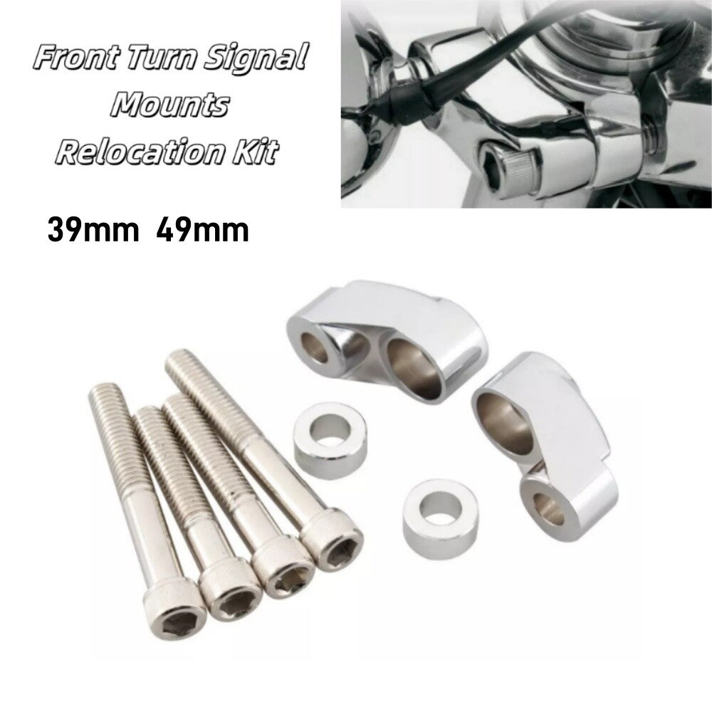 39 49mm Front Turn Signal Mount Bracket Relocation Kit for Harley Sporster Dyna