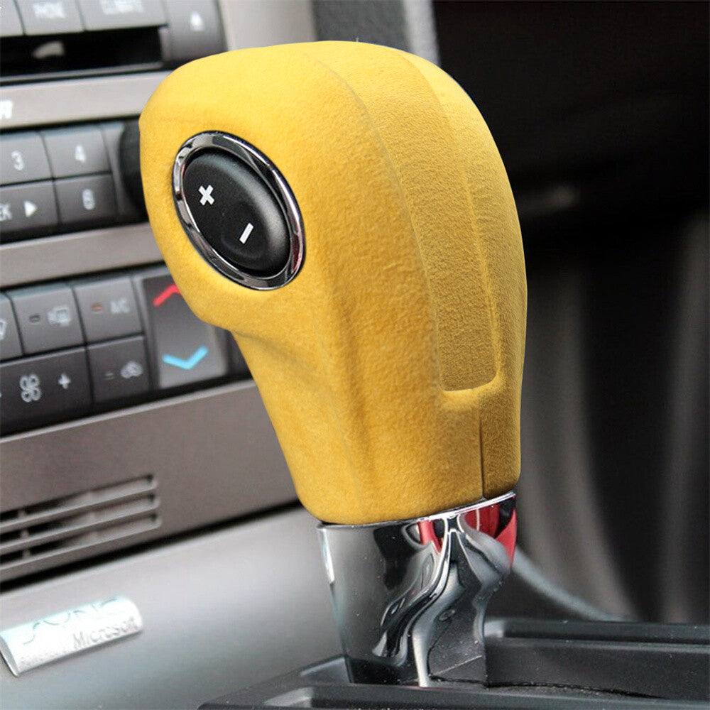 for Ford for Mustang 2009-13 Interior Gear Shift Knob Cover Accessories Suede Yellow
