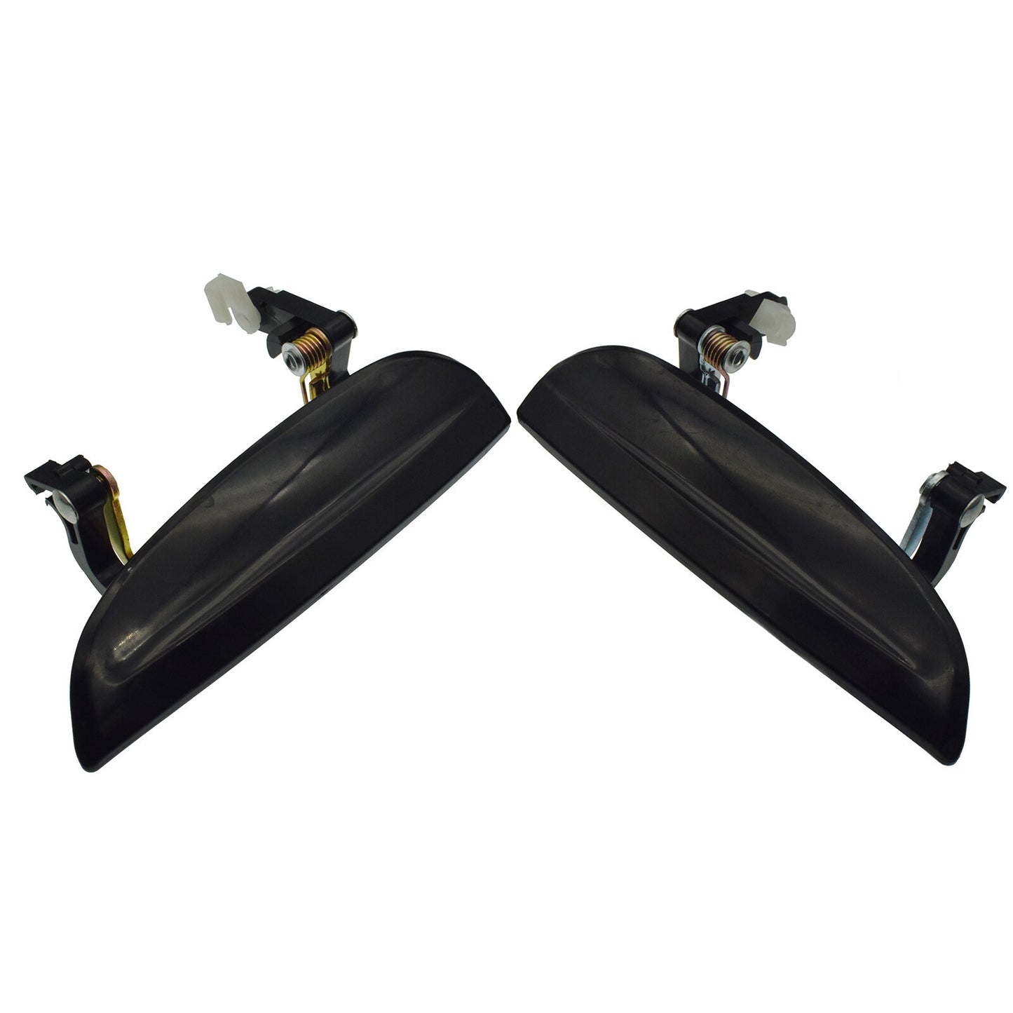 A pair of black front left and right exterior door handles for 2003-2005 for Kia Rio