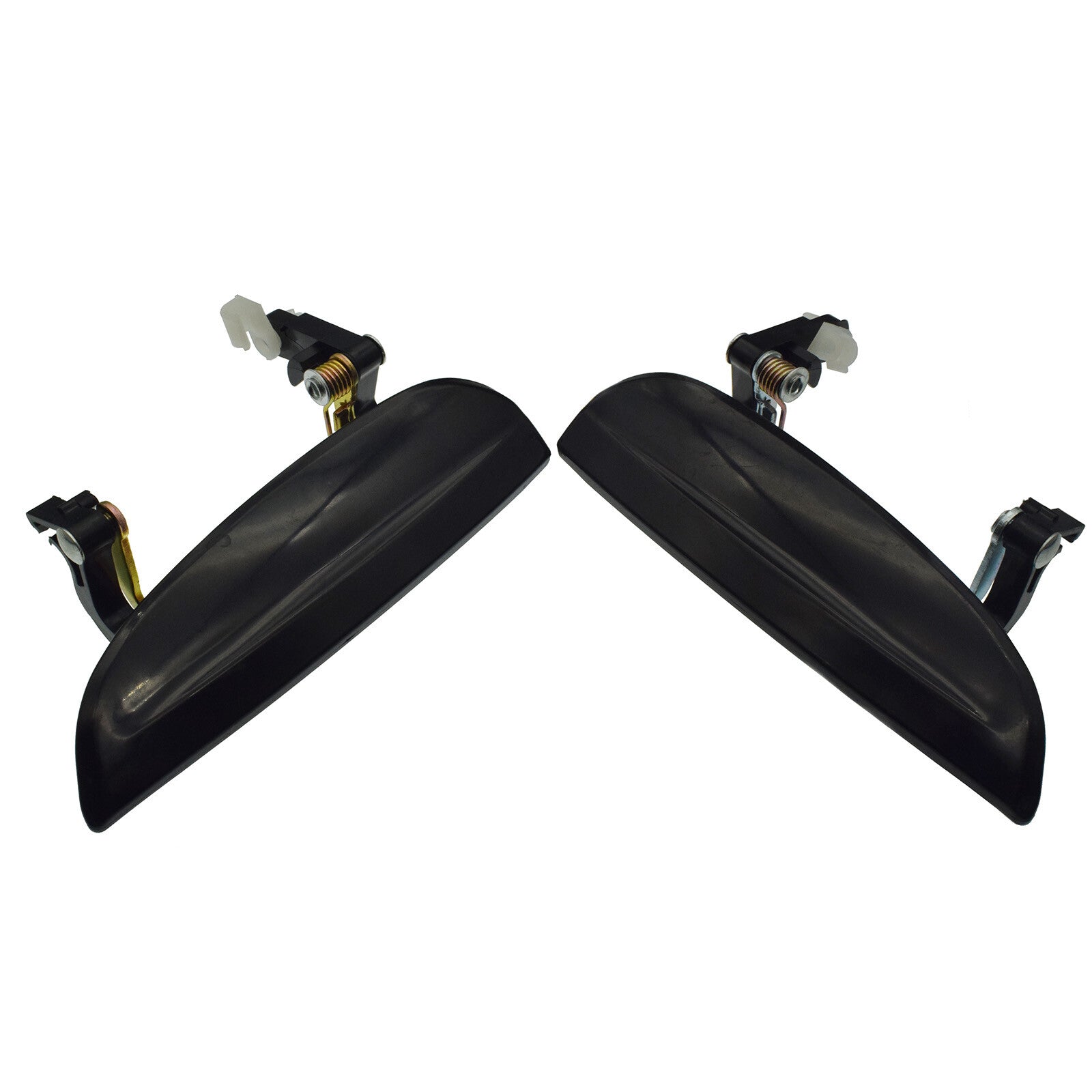 A pair of black front left and right exterior door handles for 2003-2005 for Kia Rio