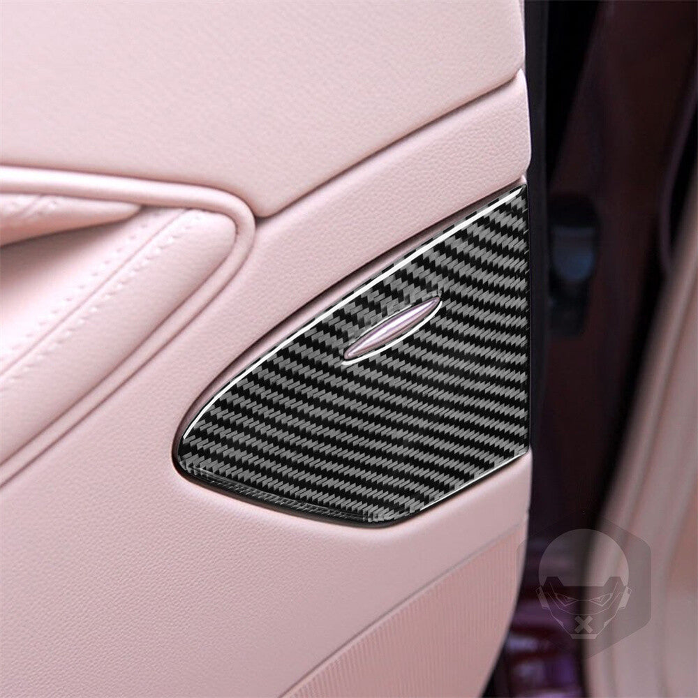 Carbon Fiber Rear Door Storage Box Panel Cover for Benz CLS Class C219 2004-2009
