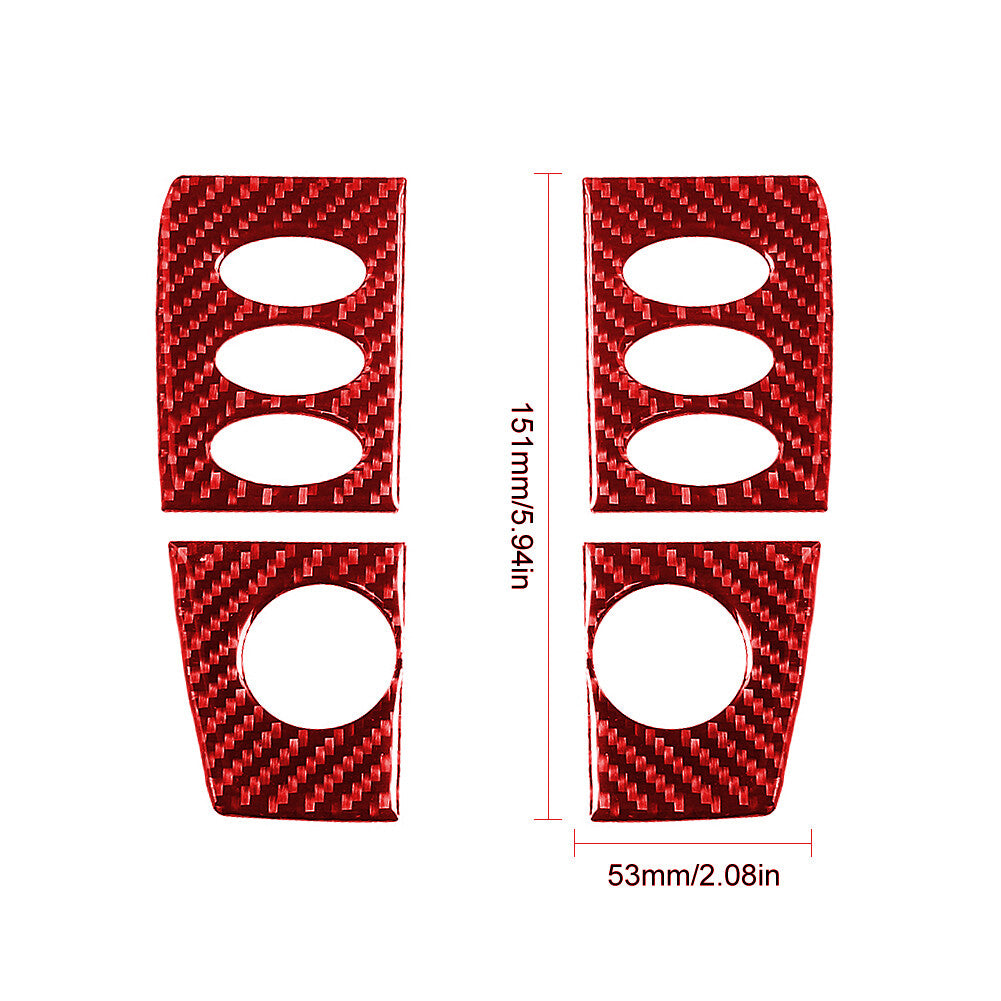 Red Carbon Fiber Radio Control Panel Cover Trim for Porsche Boxster 996 1998-01