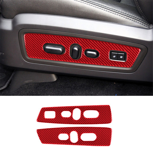Red Carbon FiberSeat Control Trim Cover for Lincoln for Navigator 2007-2014