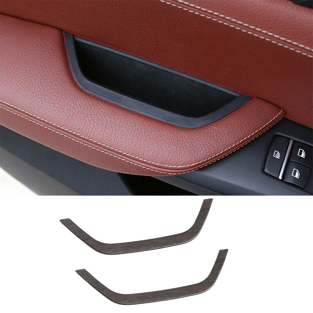 2¡Á Oak Grain ABS Door Storage Box Trim Fit for BMW X3 F25 2011-17 X4 F26 2013-16