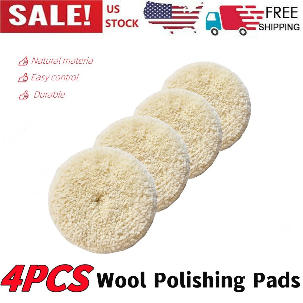 Durable wool pad cushioning kit, 4 pieces, 3-inch polishing pads for polishing compounds