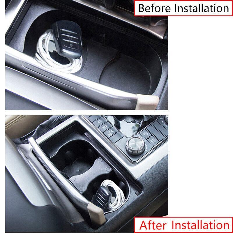 for Toyota Car for Land Cruiser 08-21 Black Console Water Cup Storage Box Frame Trim