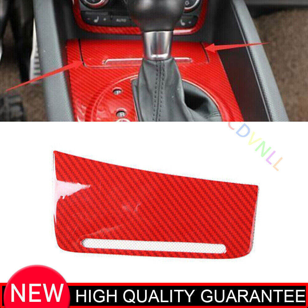 for Audi TT 08-14 Red Carbon Fiber Console Cigarette Lighter Storage Panel Trim