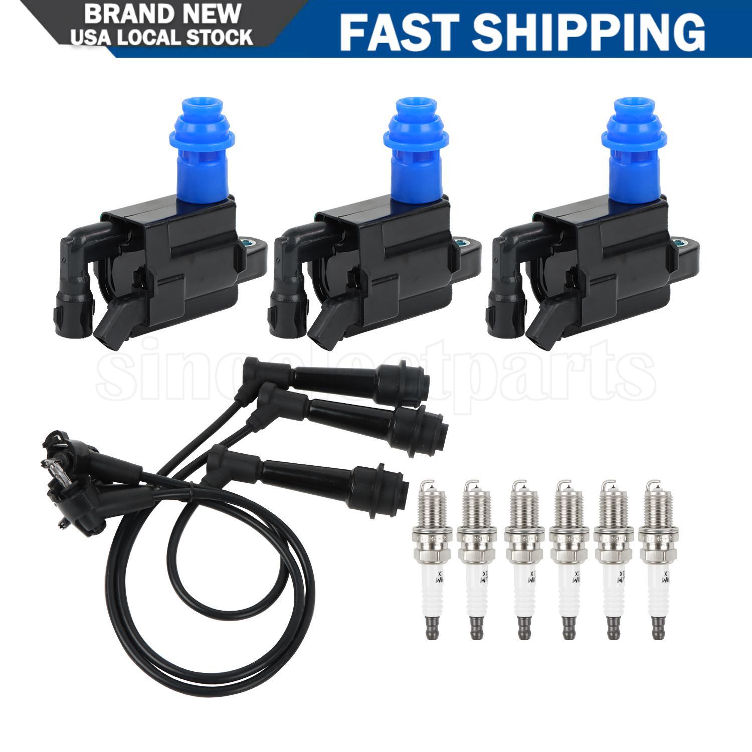3X Ignition Coil + Wireset + 6X Platinum Spark Plug for Lexus IS300 3.0L UF228