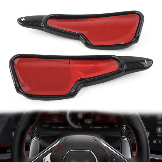 Steering Wheel Shift Paddle Fit for Chevrolet for Corvette C8 2020-22 Carbon Fiber Black
