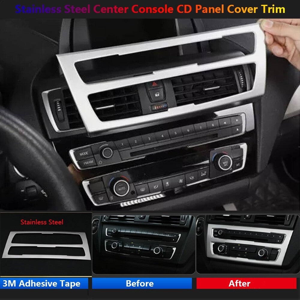 Stainless Steel for BMW 1 Series F20 F21 Car Center Console CD Panel Cover Trim