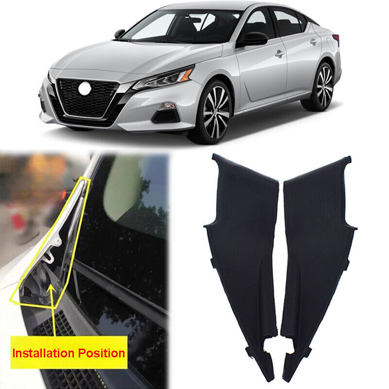 for Nissan Altima 2019-2021 pair of black windshield wipers side decor cowl cover