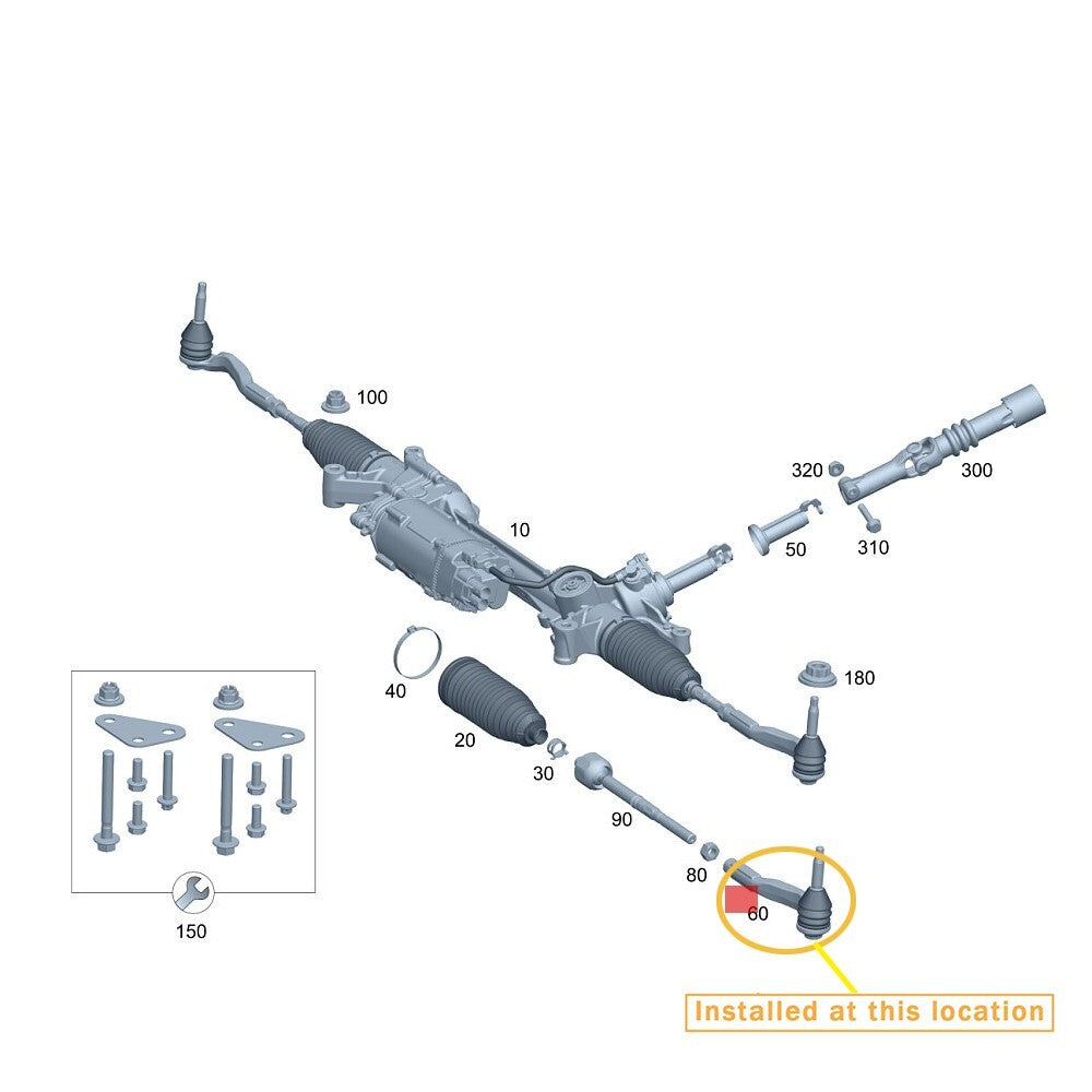 Suitable for Mercedes-Benz CE GLC AMG external tie rod ball joint (R) Equipment Manufacturer: 2054600105