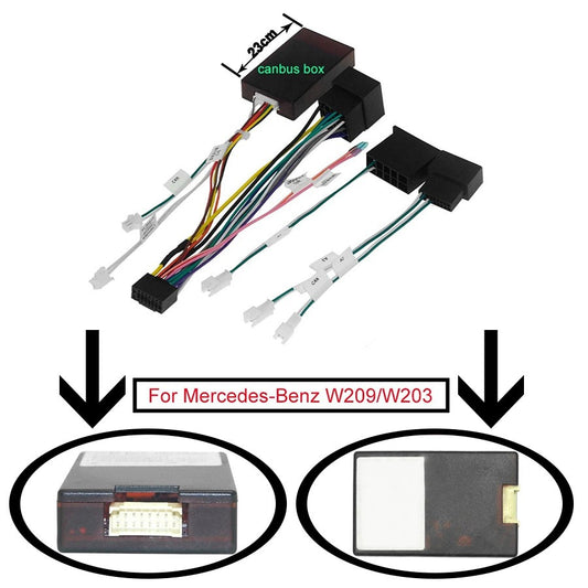Car 16pin Android Audio Wiring Harness Adapter With Canbus Box for Mercedes-Benz