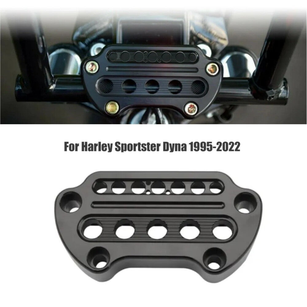 Black CNC Indicator Handlebar Top Clamp for Harley Sportster XL883 XL1200 Dyna