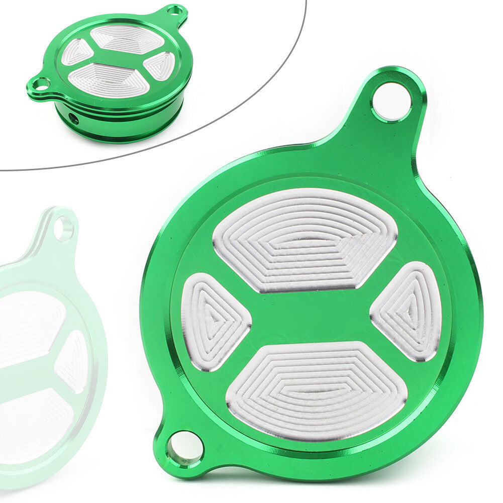 CNC Oil Filter Cover Cap Fit for Kawasaki KX450 450F 2006-15 KLX450R 08-15 Dirt Bike