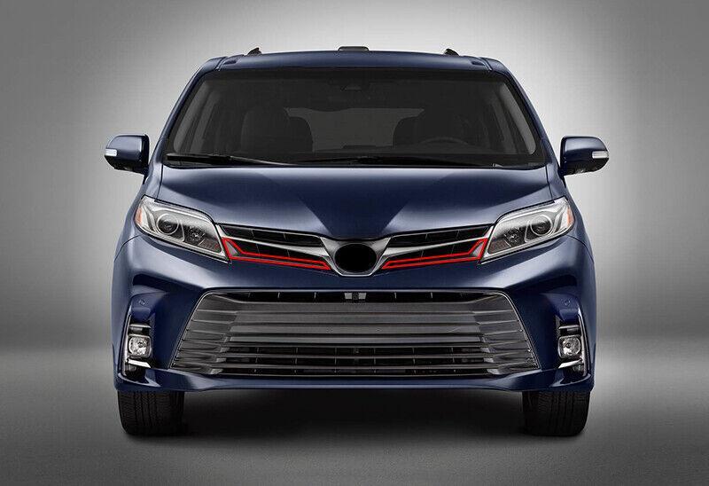 Carbon Fiber Front Grille Grill Strip Cover Trim Fit for Toyota for Sienna 2018-2020