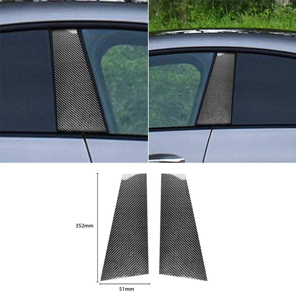 Carbon Fiber Window B Pillar Posts Panel Trim for Mercedes-Benz CLA W117 2013-19