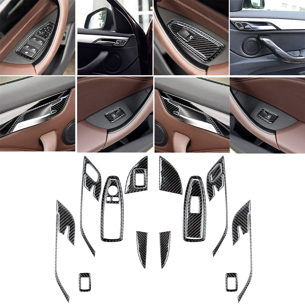 32Pcs Carbon Fiber Full Set Interior Kit Cover Trim for BMW X1 F48 2016-2018
