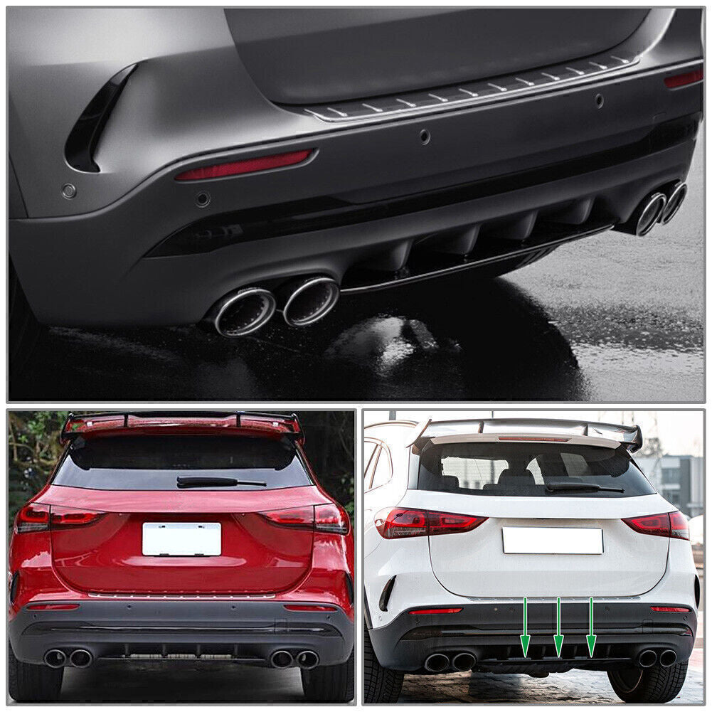 Rear Bumper Lower skid plate Cover Black for Mercedes-Benz GLA-Class H247 20-Up