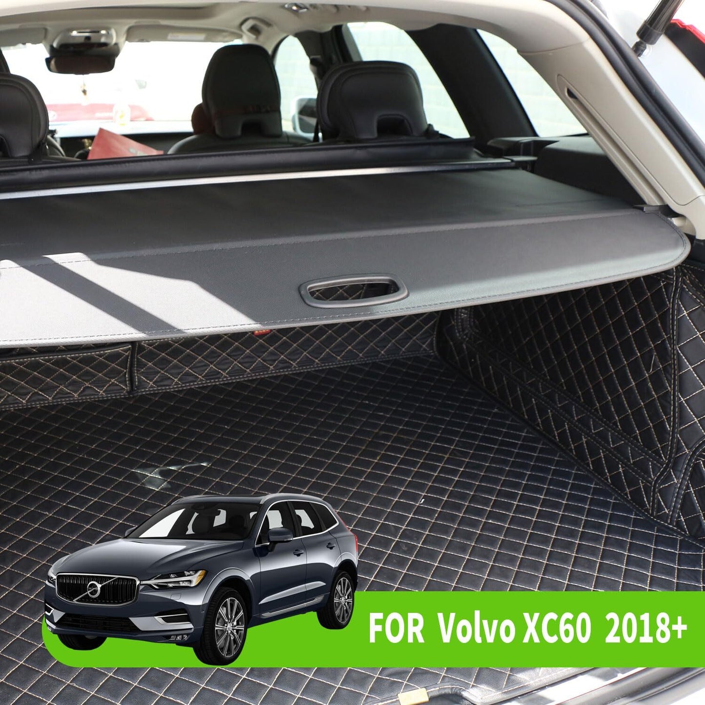 for Volvo XC60 2018-2024 Retractable Trunk Luggage Shade Shield Cargo Cover