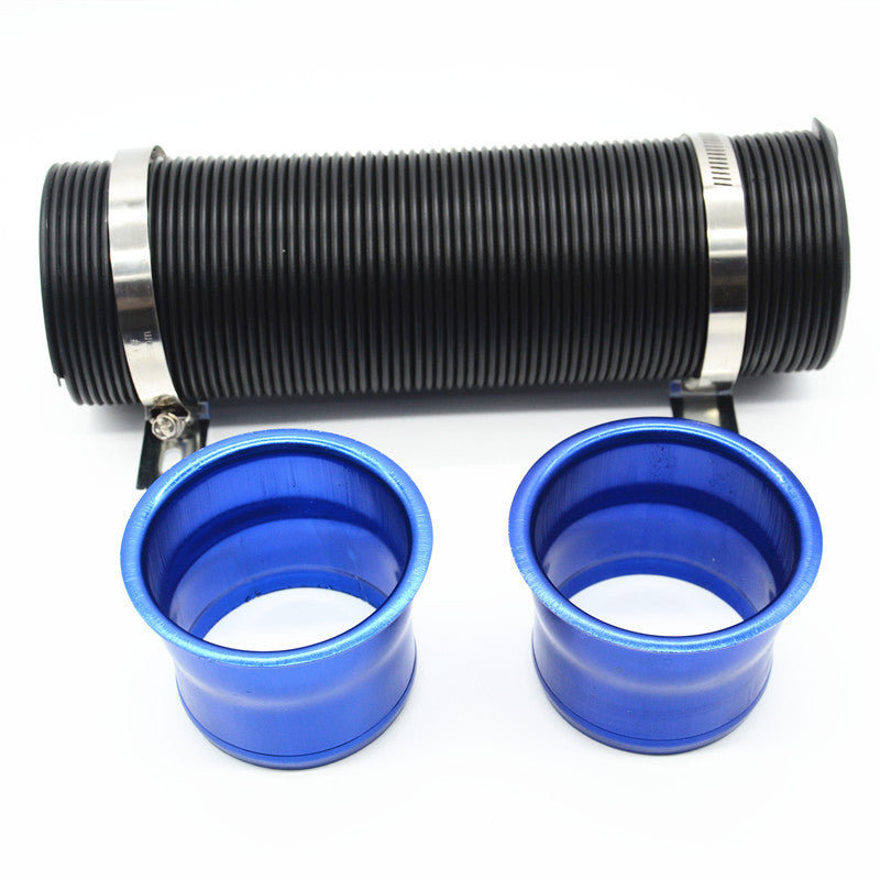 Car 3 Multi Flexible Extensible Automobile Turbo Cold Air Intake Pipe Hose Blue