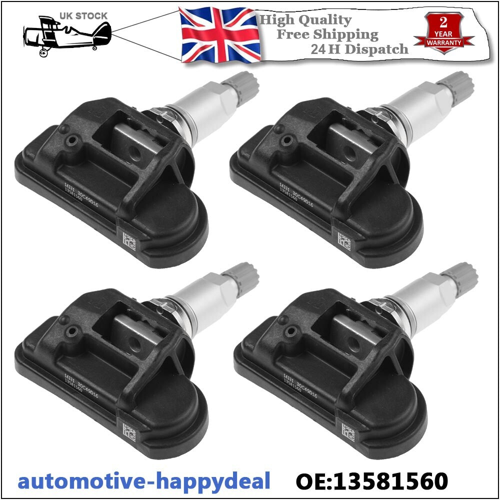 4PCS Tyre Pressure Sensor for Vauxhall Insignia (09-17) Astra for Corsa 13581560