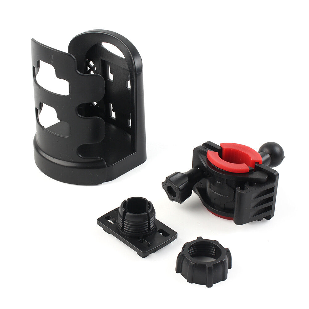 Black Cup Holder Handlebar Mount Drink Water Bottle Fit For Motorcycle ATV Bike