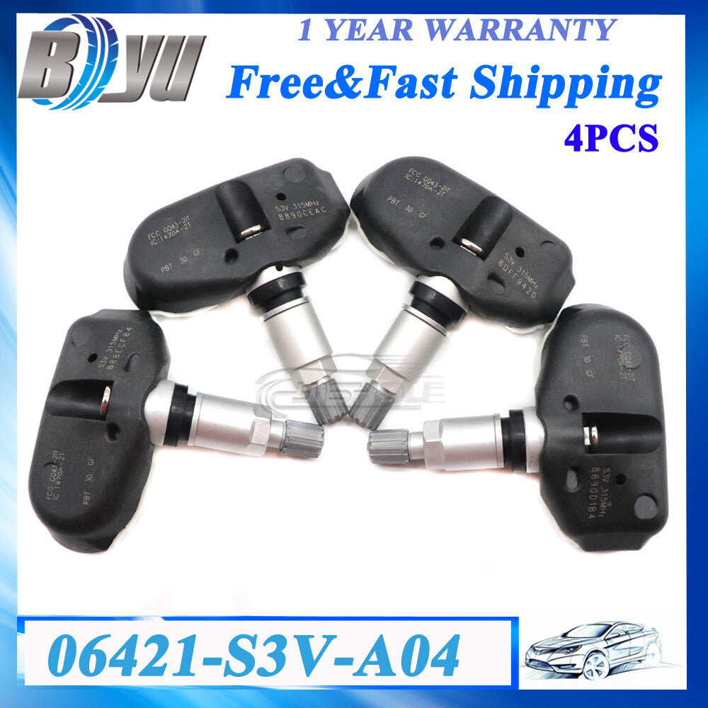 Set 4pcs 06421-S3V-A04 Tire Pressure Sensors TPMS Fits for Honda for Acura MDX RL TL New