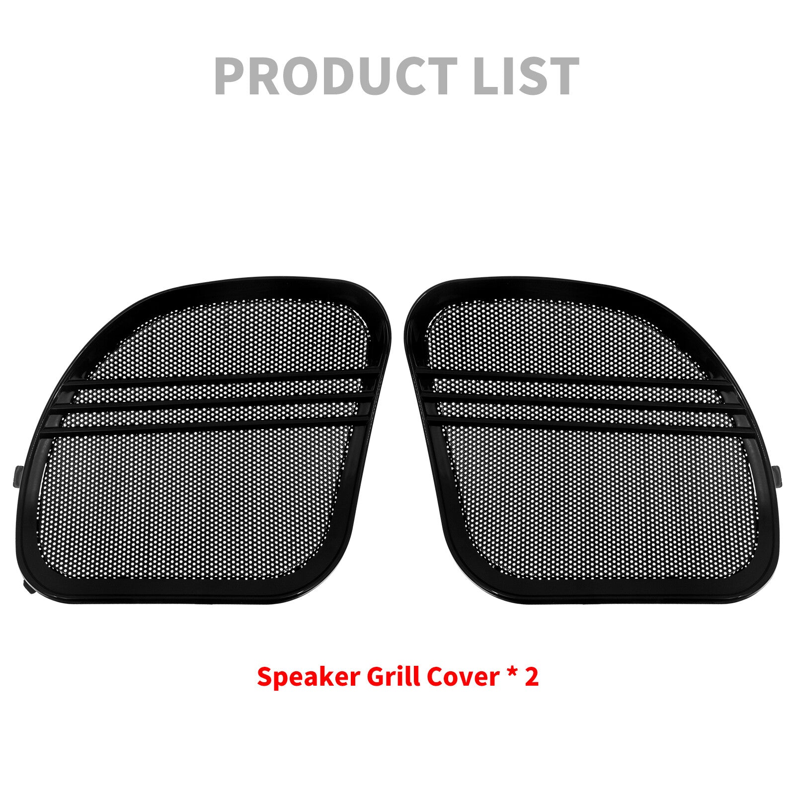 Black Front Fairing Speaker Grille Mesh Covers Trim for Harley Road Glide 15-23