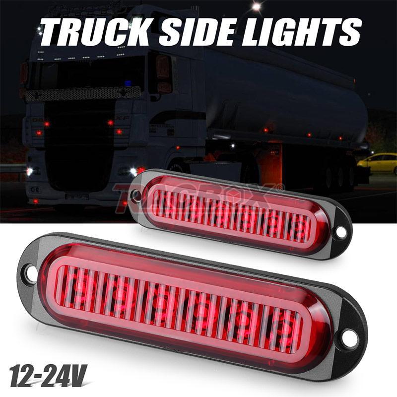 2X 12-24V Side Marker Clearance Trailer Truck RV LED Light Lamp Red Waterproof
