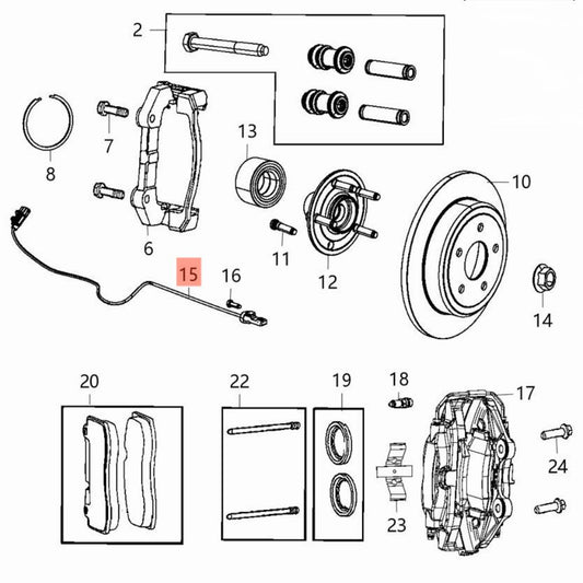 5154230AC ABS Wheel Speed Sensor Set for Jeep Grand Cherokee for Dodge 11-14