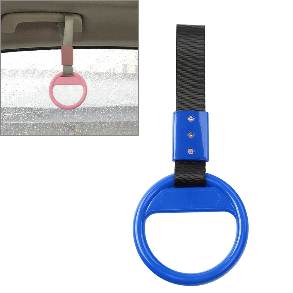 Car Ring Train Bus Handle Hand Strap Drift Charm Tools Black+blue Round