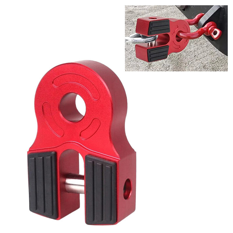 Winch Shackle Flat Mount Hook Assembly For ATV UTV SUV Pickup Truck Aluminum Red